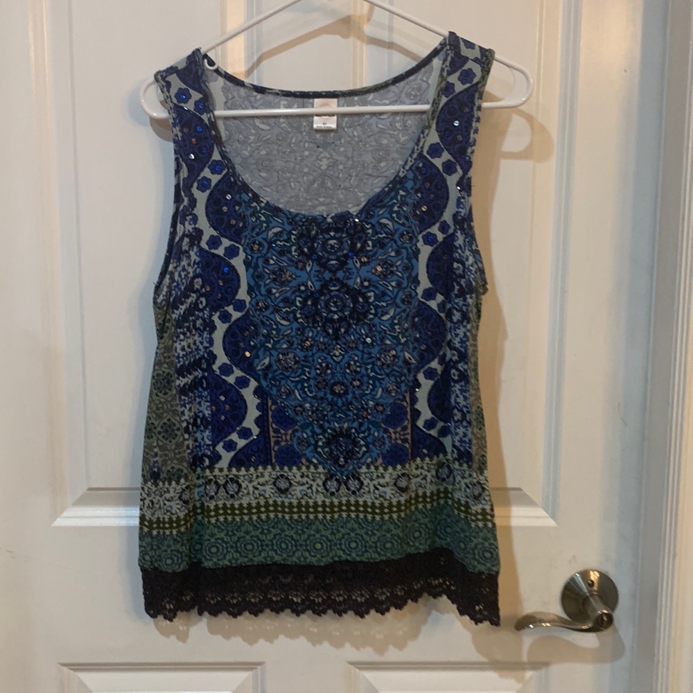 Blue sparkly blouse